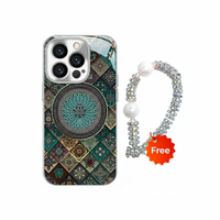 Colorful Blue Lotus Flower Totem Case Kit for iPhone - Get a FREE Exquisite Diamond Bracelet!🔥