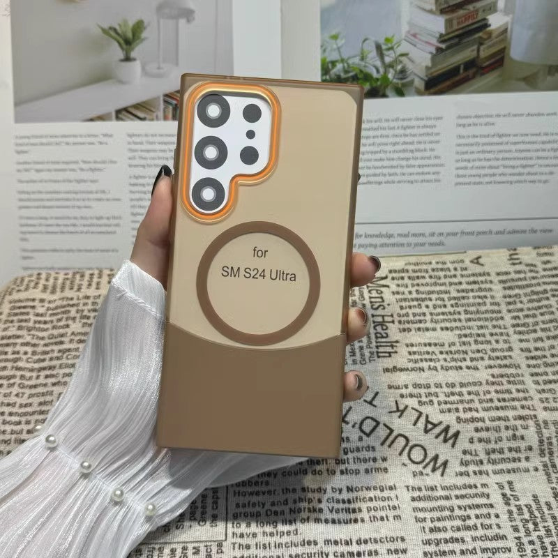 Two-Color Splicing Magnetic Frosted Case Cover for Samsung S Series