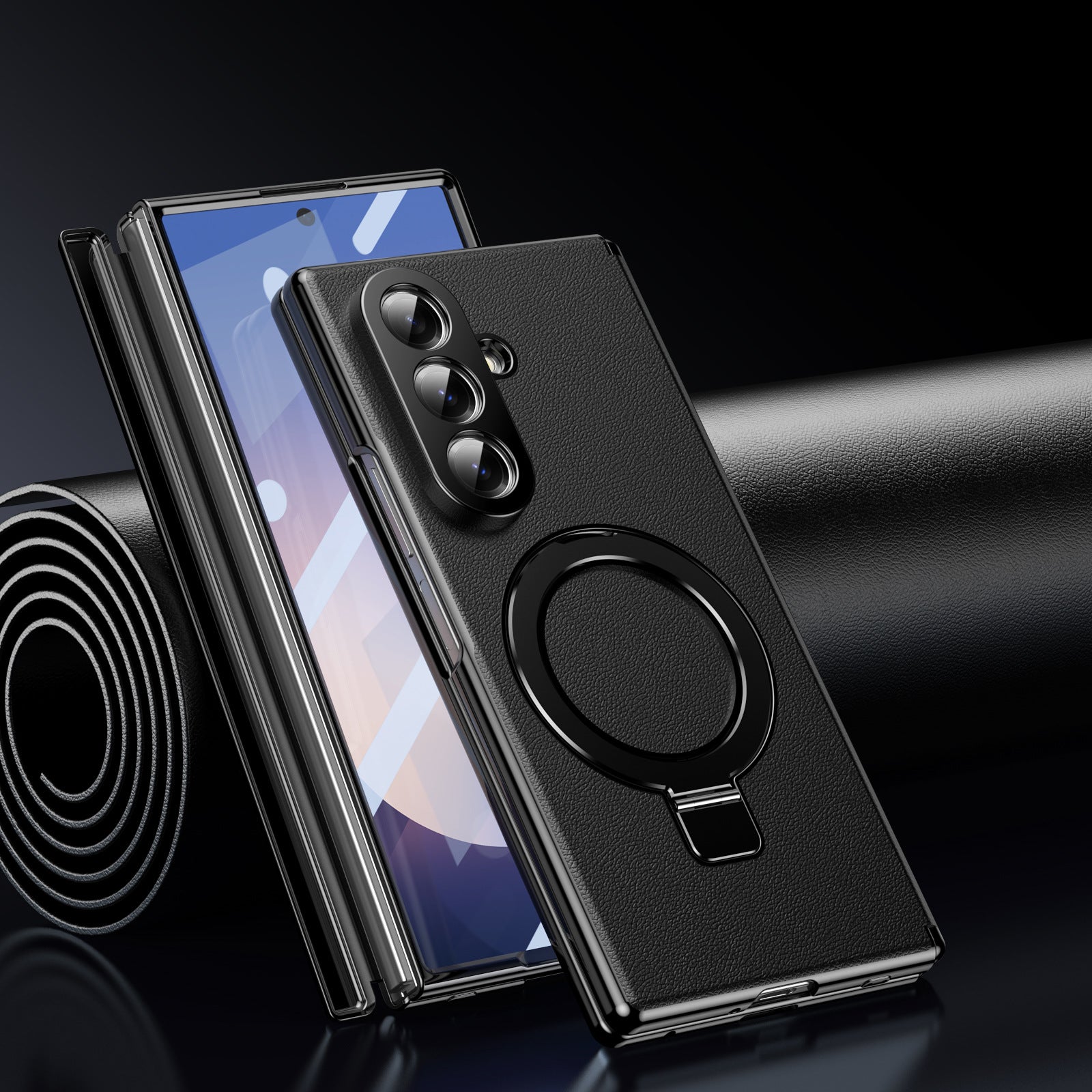 Hinged Full-coverage Protective Leather Case Cover for Samsung Fold Series