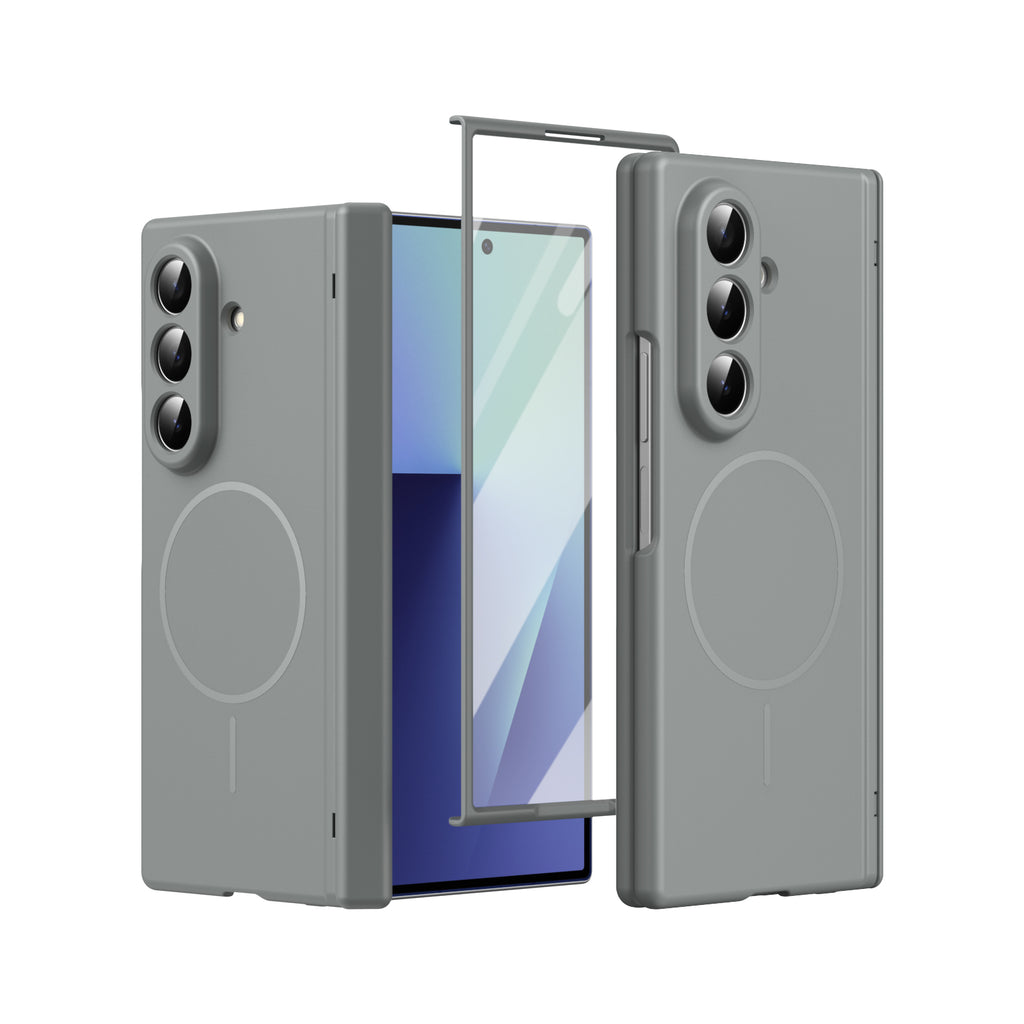 Satin-Finish Magnetic Hinge Screen-Covering Case Cover for Samusng Fold Series