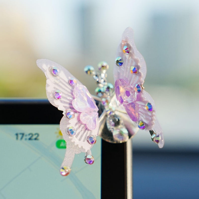 Diamond Butterfly Ornament with Fluttering Wings
