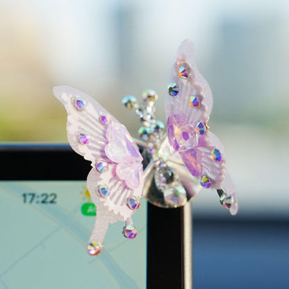 Diamond Butterfly Ornament with Fluttering Wings