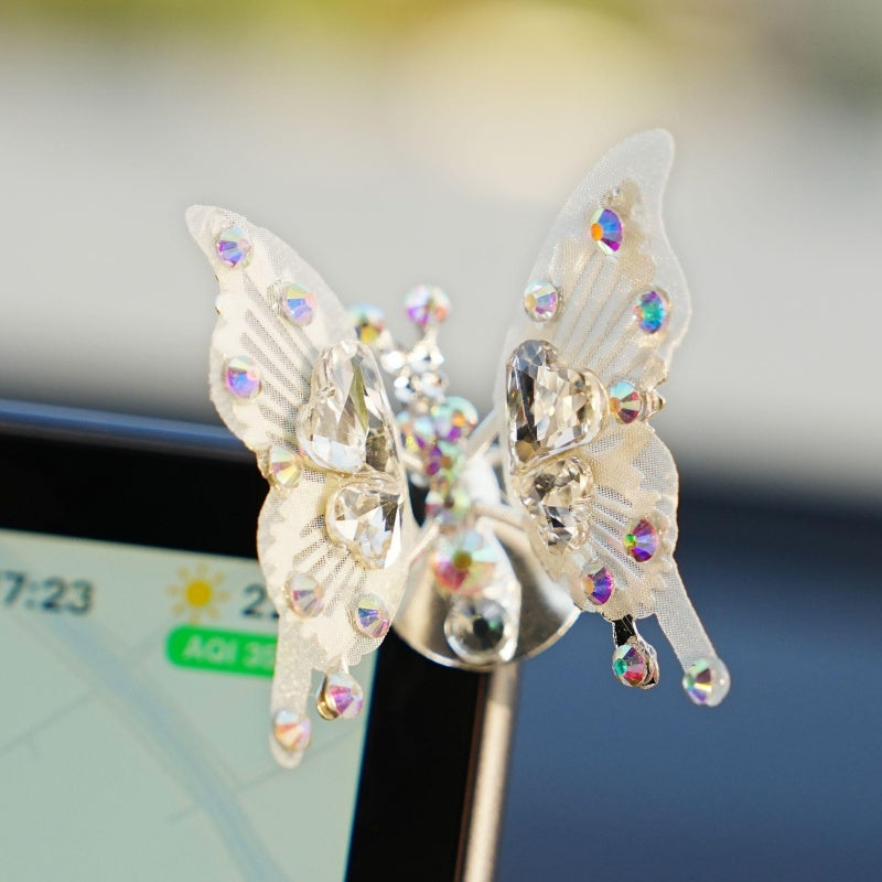 Diamond Butterfly Ornament with Fluttering Wings