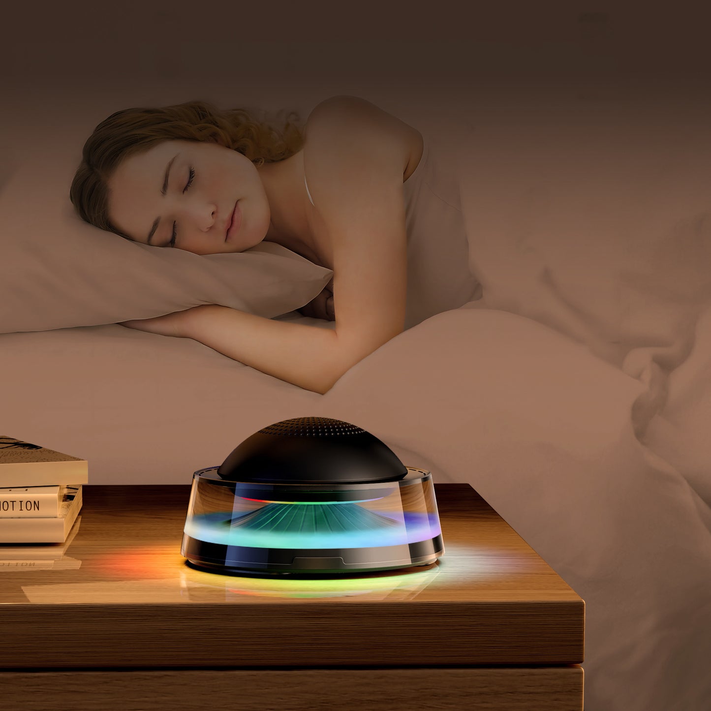 Car Aromatherapy Ambient Light with Magnetic Charging and Bluetooth Speaker Functionality