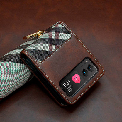 Hand-stitched Leather Case Cover for Samsung Flip Serie