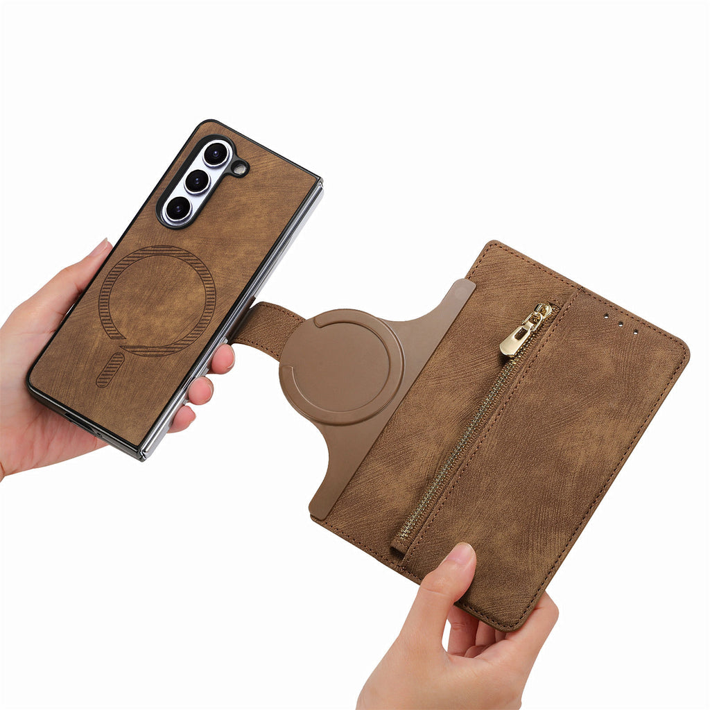 Split Magnetic Wallet Case Cover for Samsung Fold Series