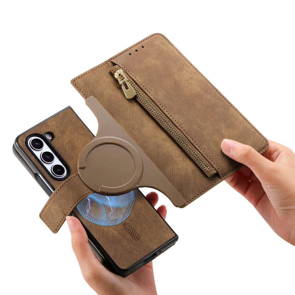 Split Magnetic Wallet Case Cover for Samsung Fold Series