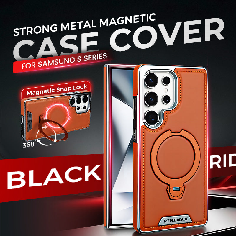 Leather-backed Magnetic Folding Stand Case for Samsung S Series