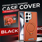 Leather-backed Magnetic Folding Stand Case for Samsung S Series