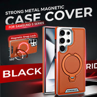 Leather-backed Magnetic Folding Stand Case for Samsung S Series