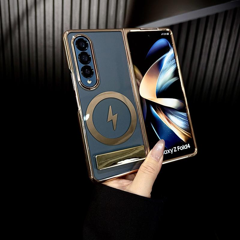 Electroplated Transparent Anti-oxidation Magnetic Case Cover for Samsung Fold Series