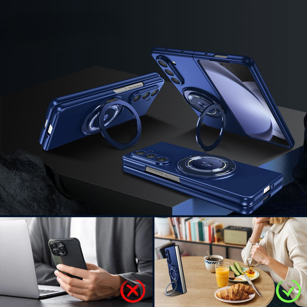 Magnetic Pro Rotary Unzip Case Cover for Samsung Fold Series
