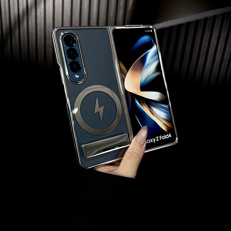 Electroplated Transparent Anti-oxidation Magnetic Case Cover for Samsung Fold Series