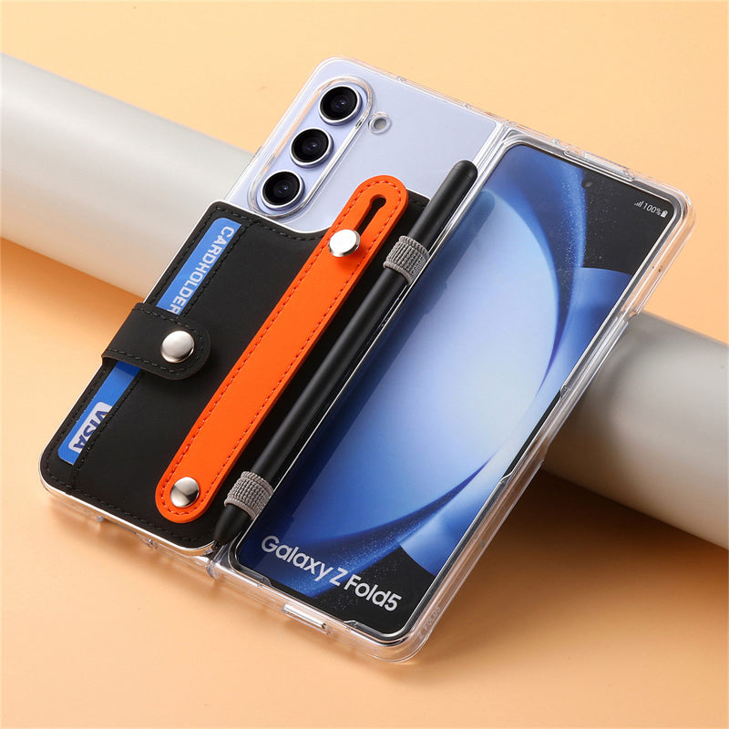 Multifunctional Card Case and Portable Wrist Strap Case Cover for Samsung Fold Series