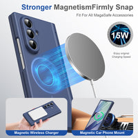 Satin-Finish Magnetic Hinge Screen-Covering Case Cover for Samusng Fold Series