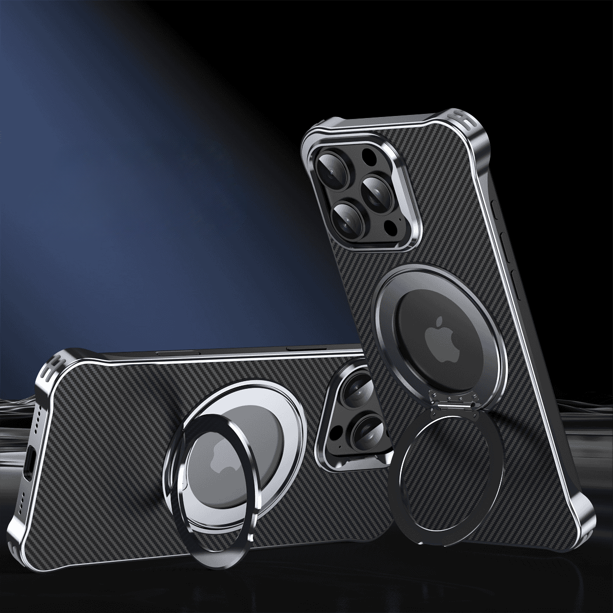 Skeleton Back Rotating Folding Stand Case Cover for iPhone