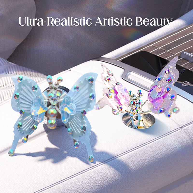 Diamond Butterfly Ornament with Fluttering Wings