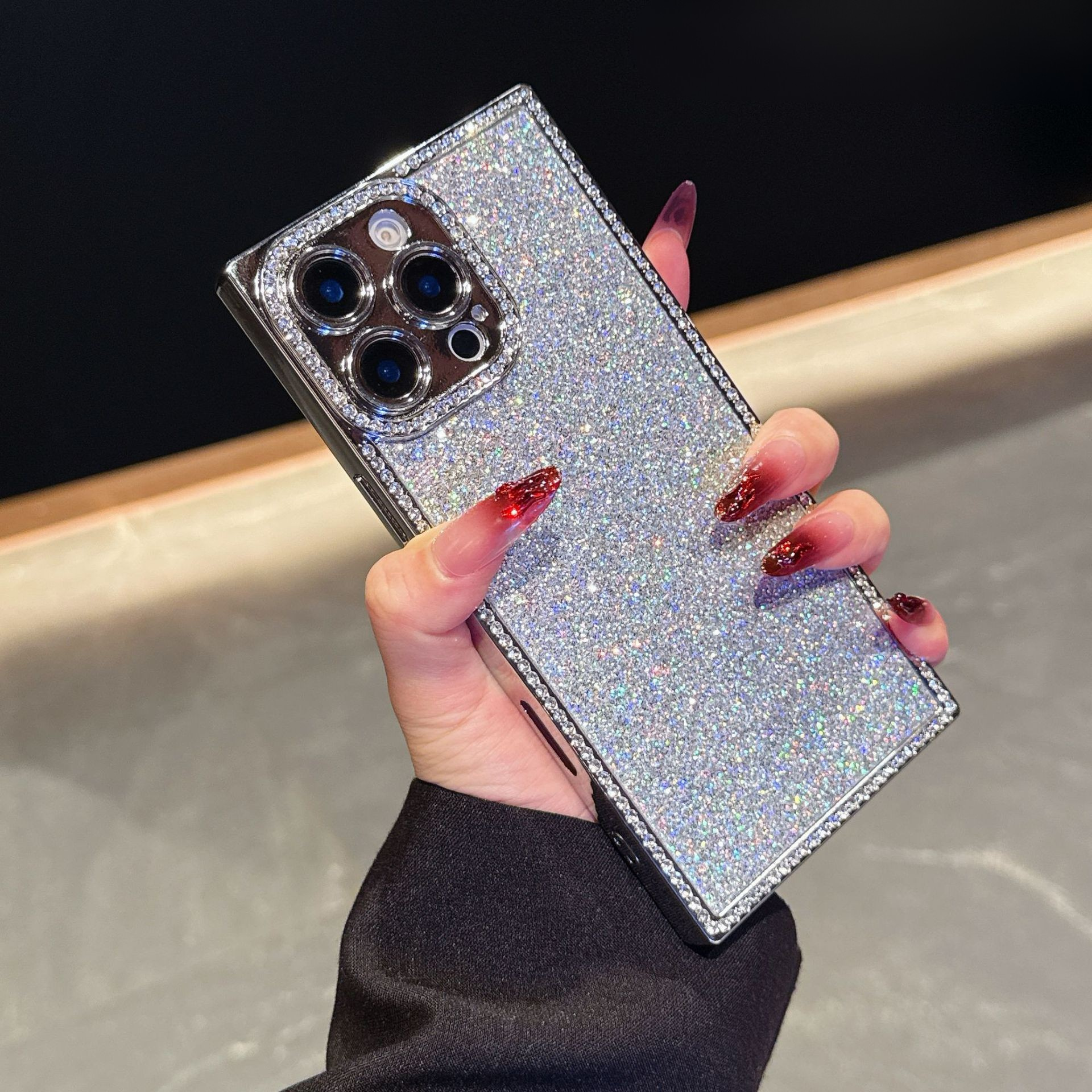 Glitter Powder with Diamond Case Cover for iPhone