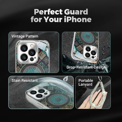 Colorful Blue Lotus Flower Totem Case Kit for iPhone - Get a FREE Exquisite Diamond Bracelet!🔥