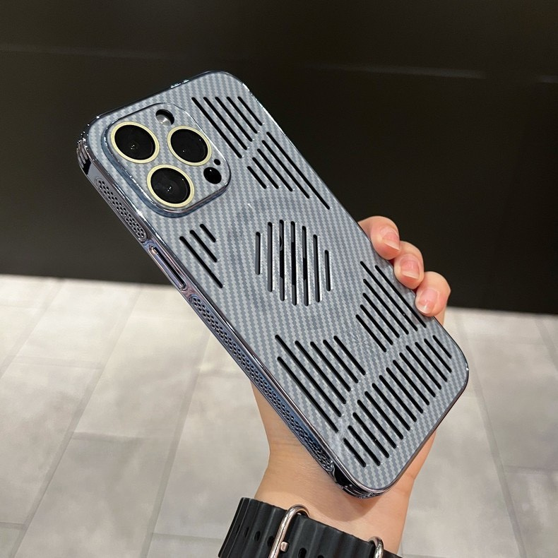 Carbon Fiber Honeycomb Heat Dissipation Magnetic Case Cover for iPhone