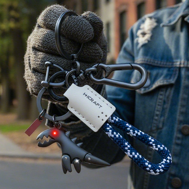 Aluminum Alloy Dinosaur Charm Paired with a Hand-woven Bracelet-🔥Second Item at 40% OFF