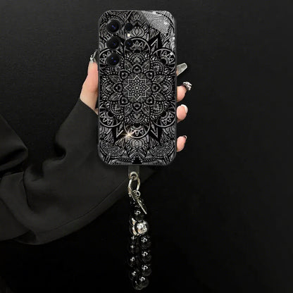 Black Five-angle Flower Case Cover for Samsung S Series - Get a FREE Exquisite Diamond Bracelet!🔥