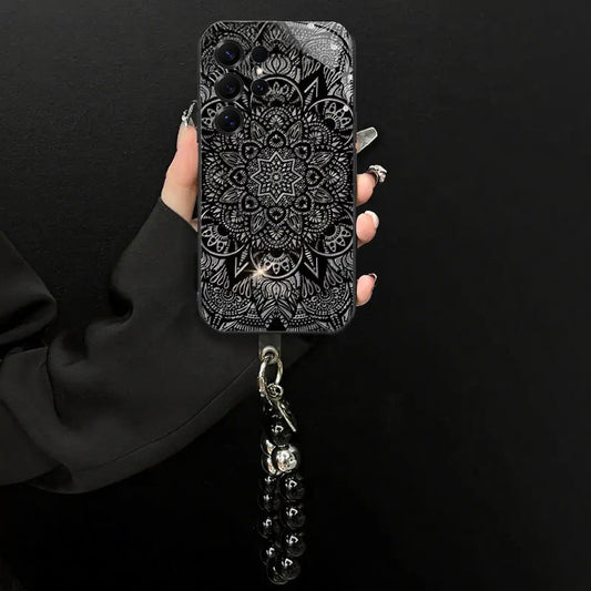 Black Five-angle Flower Case Cover for Samsung S Series - Get a FREE Exquisite Diamond Bracelet!🔥