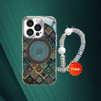 Colorful Blue Lotus Flower Totem Case Kit for iPhone - Get a FREE Exquisite Diamond Bracelet!🔥