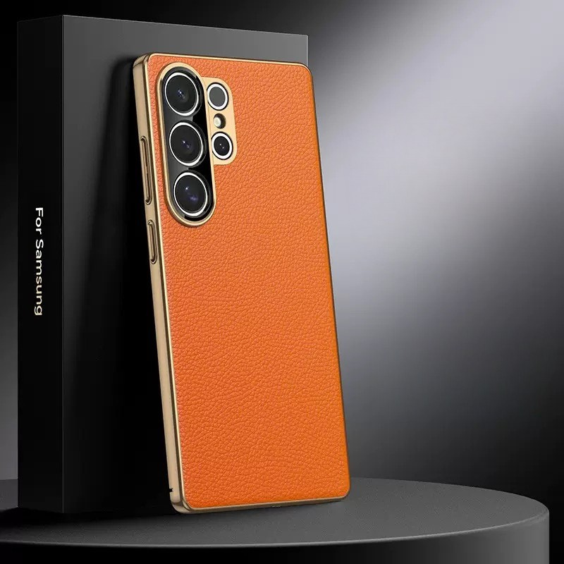 Hidden Magnetic Ring Luxury Leather Case Cover for Samsung S Series