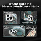 Colorful Blue Lotus Flower Totem Case Kit for iPhone - Get a FREE Exquisite Diamond Bracelet!🔥