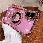 Four Corners Airbag Protection Folding Metal Stand Case Cover for iPhone