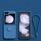 Liquid Soft Silicone Miniature Finger Buckle Case Cover for Samsung Flip Series