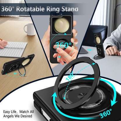 Strong Magnetic Suction Ring Holder Shell Case Cover for Samsung Flip Series
