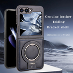 Thickened Luxury Leather Protective Metal Stand Case Cover for Samsung Flip Series