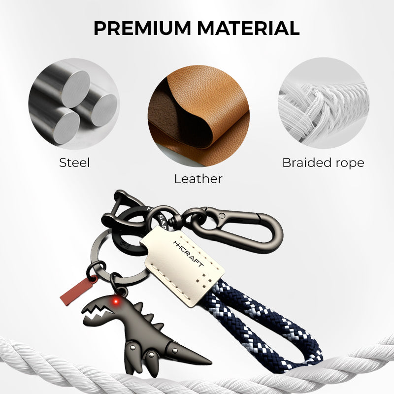 Aluminum Alloy Dinosaur Charm Paired with a Hand-woven Bracelet-🔥Second Item at 40% OFF