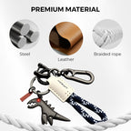 Aluminum Alloy Dinosaur Charm Paired with a Hand-woven Bracelet-🔥Second Item at 40% OFF