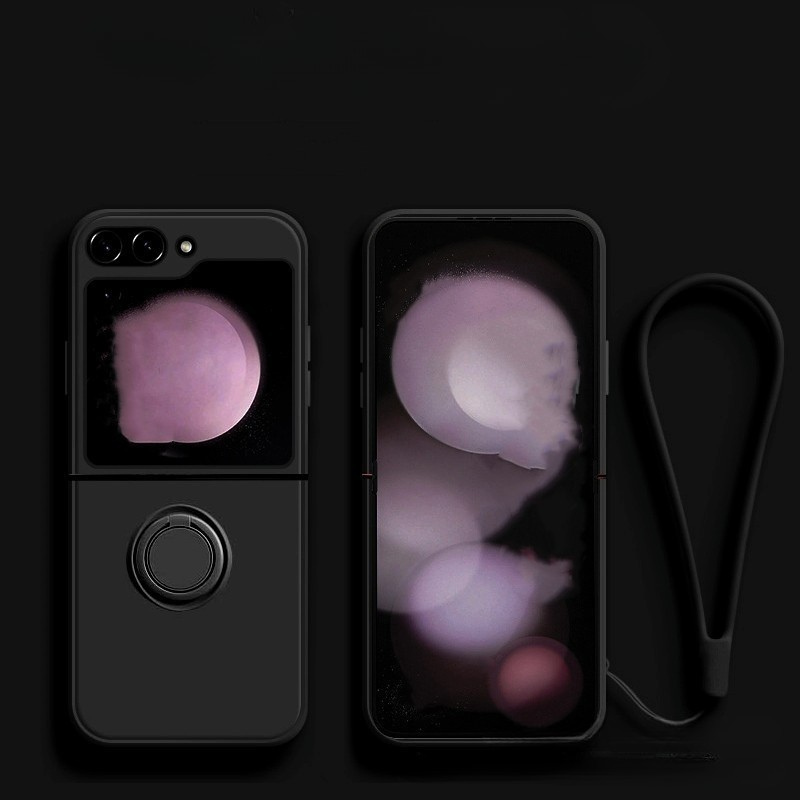 Liquid Soft Silicone Miniature Finger Buckle Case Cover for Samsung Flip Series