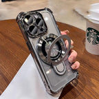 Four Corners Airbag Protection Folding Metal Stand Case Cover for iPhone