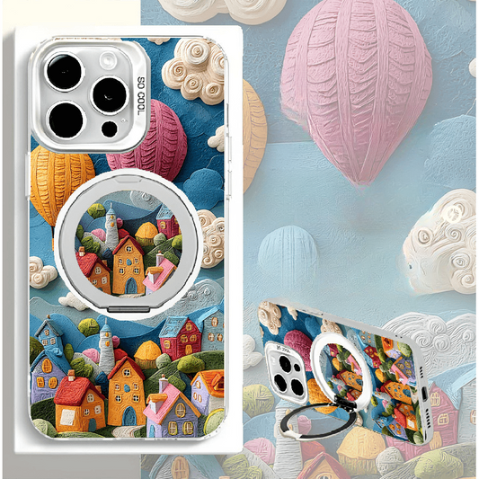 Folding Stand Fairytale Town Case Cover for iPhone