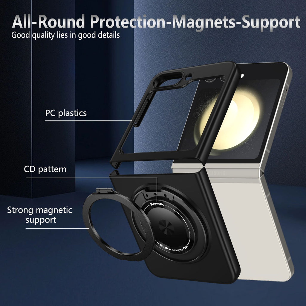 Strong Magnetic Suction Ring Holder Shell Case Cover for Samsung Flip Series