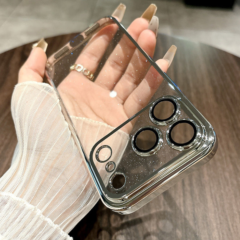 Glittering Starry Sky Electroplated Frame Case Cover for iPhone