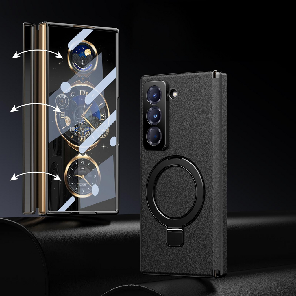 Hinged Full-coverage Protective Leather Case Cover for Samsung Fold Series