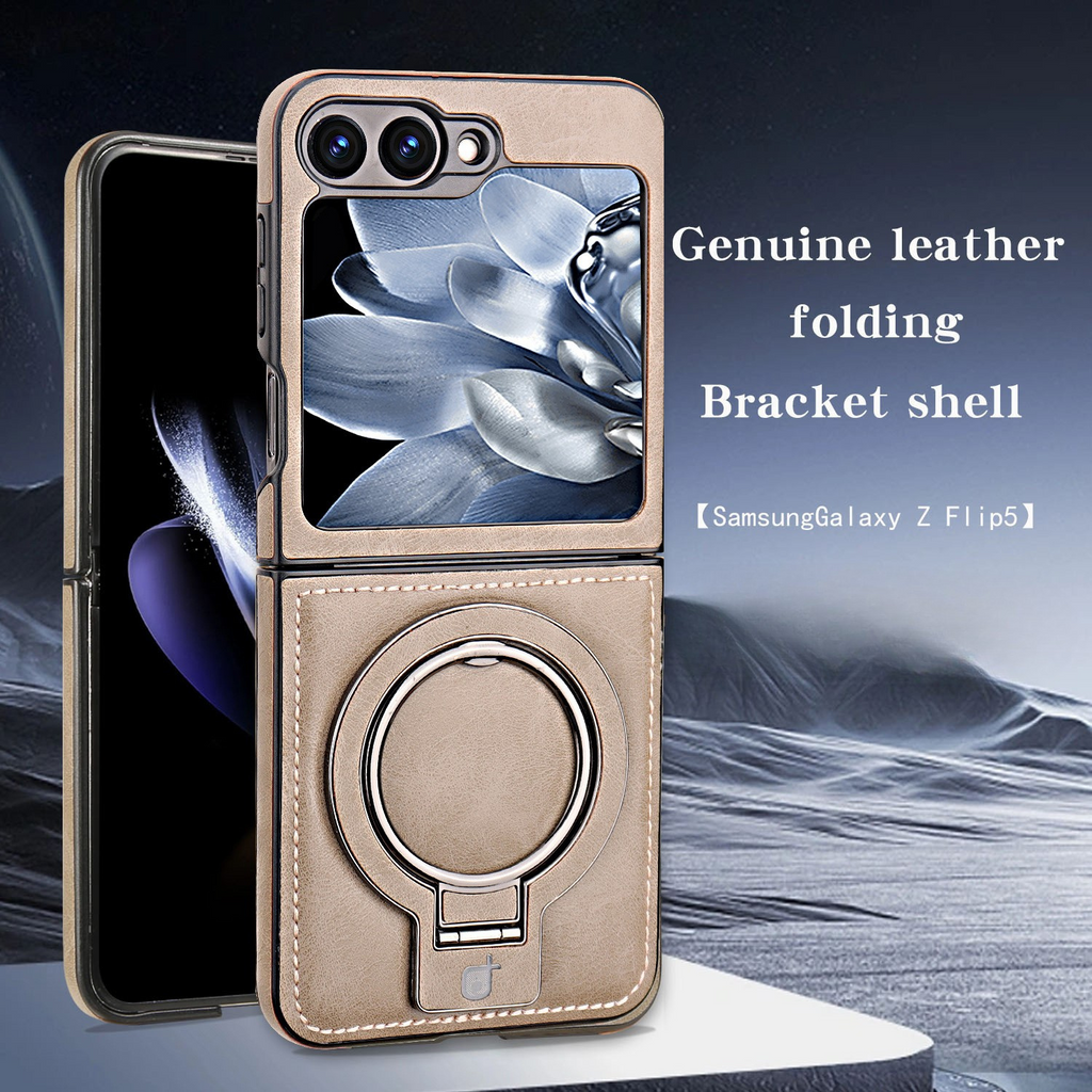 Thickened Luxury Leather Protective Metal Stand Case Cover for Samsung Flip Series