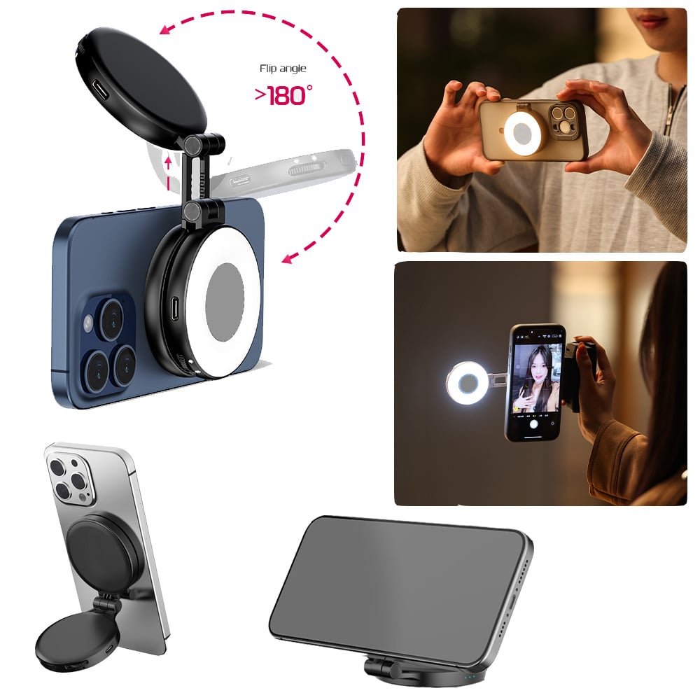 🏆Flash Sale⚡ 50K+ SOLD! Almost Gone-💥 3-in-1 Magnetic Beauty Selfie Light for Phones