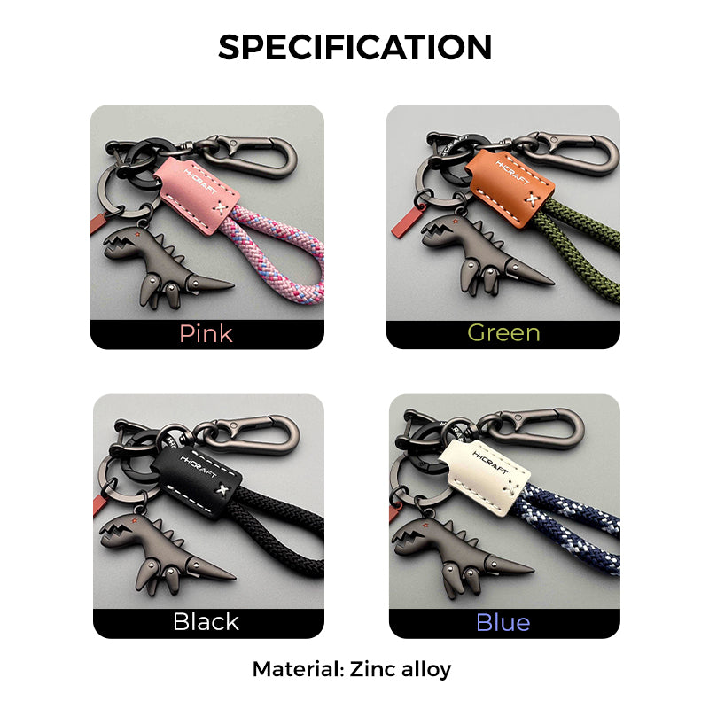 Aluminum Alloy Dinosaur Charm Paired with a Hand-woven Bracelet-🔥Second Item at 40% OFF