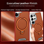 Leather-backed Magnetic Folding Stand Case for Samsung S Series