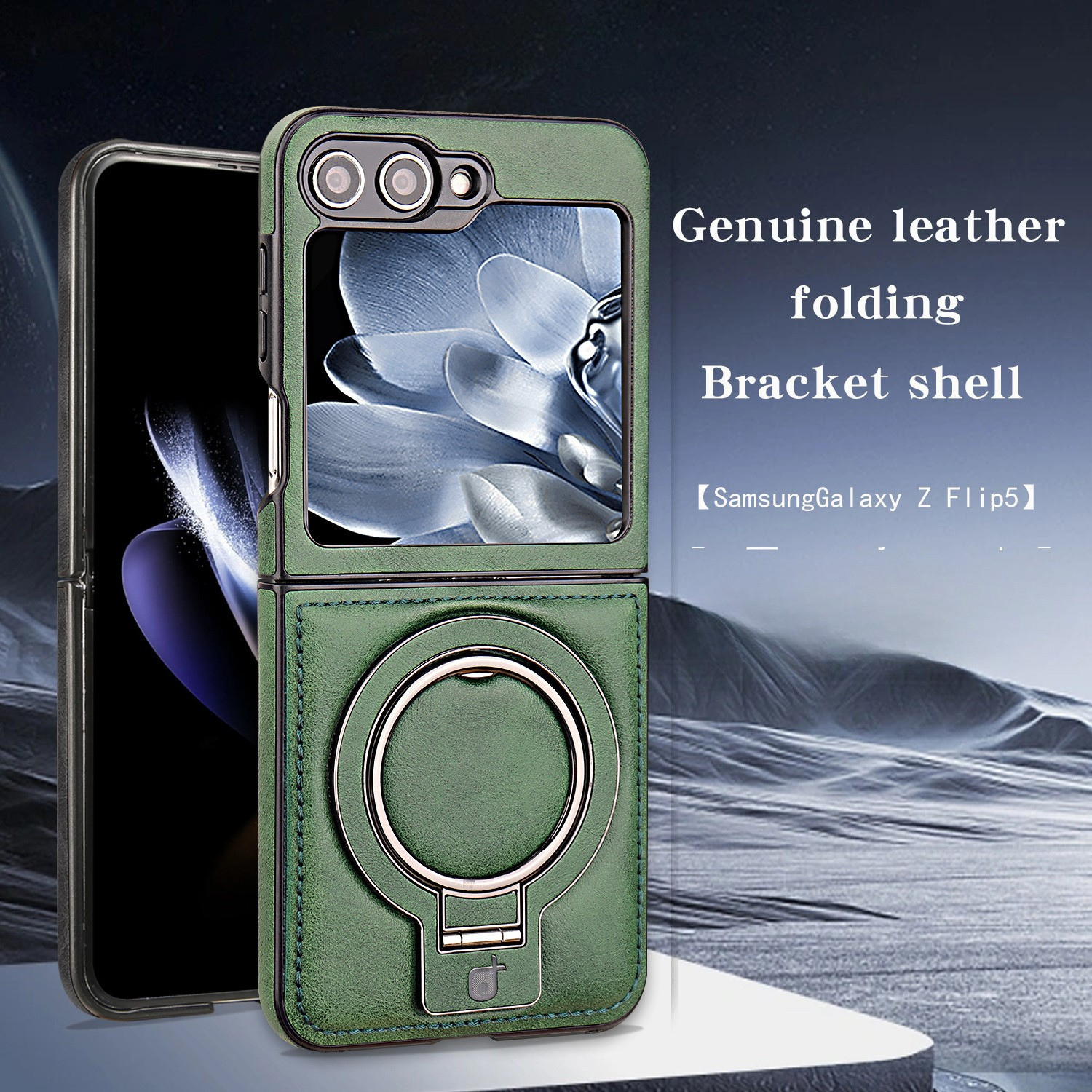 Thickened Luxury Leather Protective Metal Stand Case Cover for Samsung Flip Series
