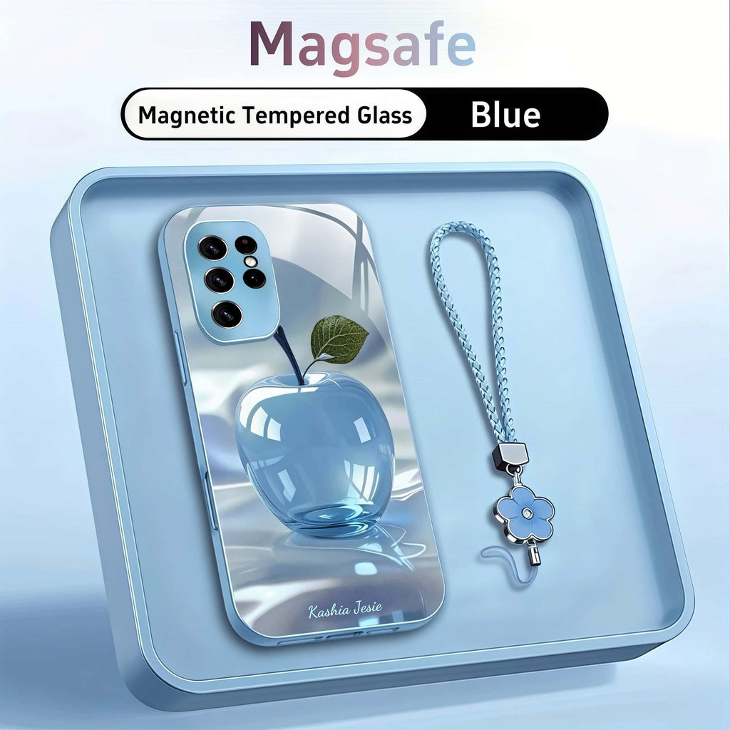 Colorful Fruit Magsafe Tempered Glass Case With lanyard Case Cover for Samsung S Series