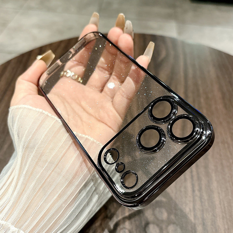 Glittering Starry Sky Electroplated Frame Case Cover for iPhone