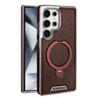 Leather-backed Magnetic Folding Stand Case for Samsung S Series